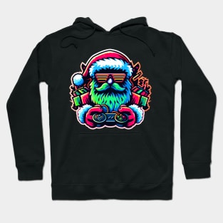 Rertro Santa Claus Gamer Christmas Hoodie